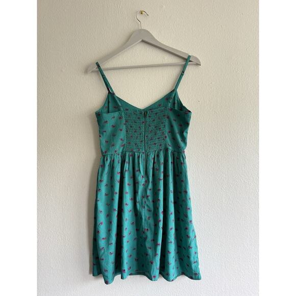 Roxy Sundress Mini Sleeveless Dress Y2K‎ Green Paisley Print Beach Size M - Picture 2 of 7